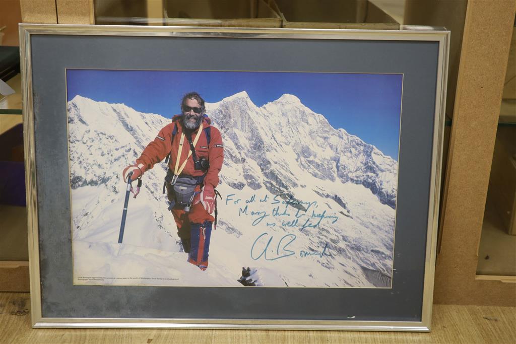 Mountaineering interest - Chris Bonington signed coloured photograph with letter